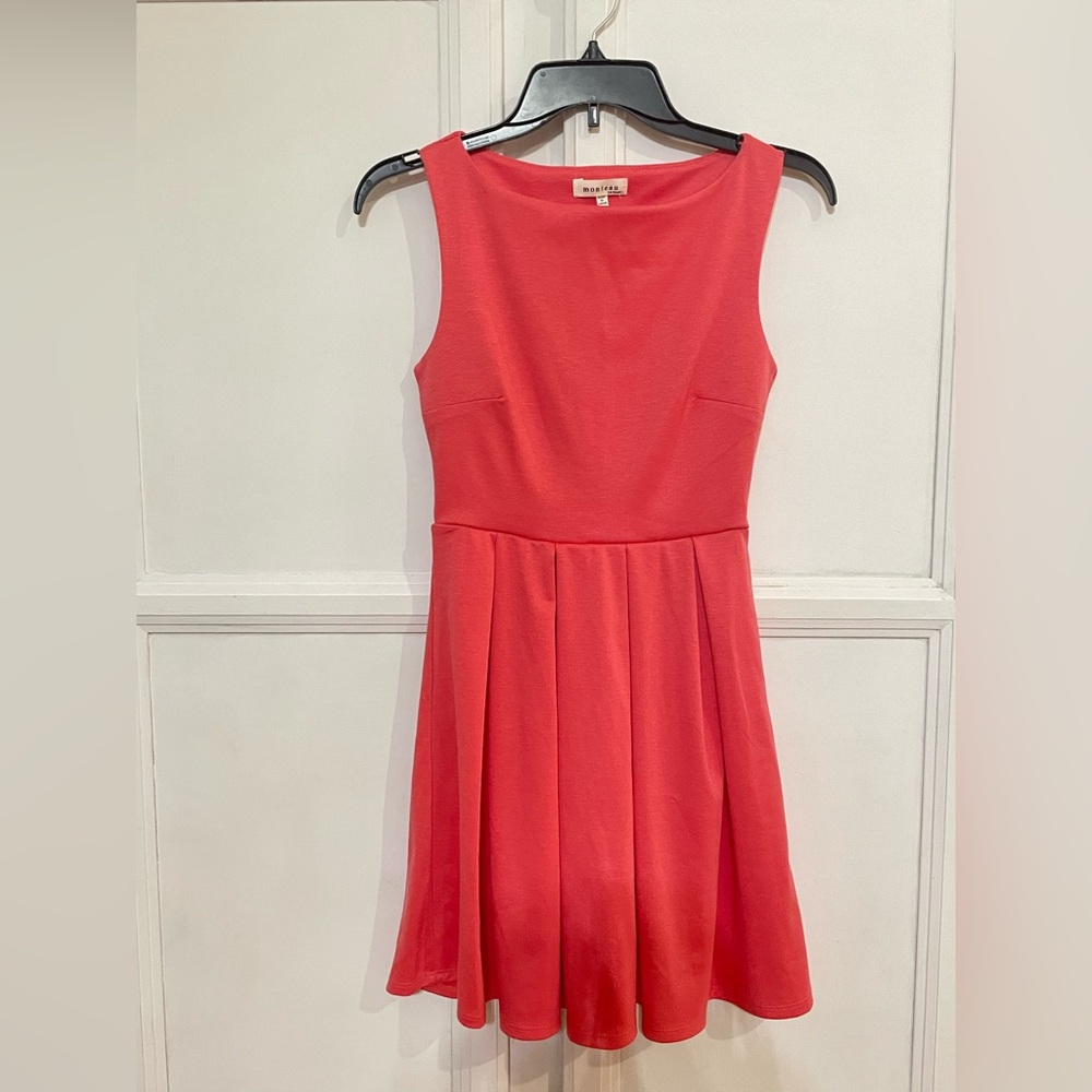 NWT Monteau Coral Pink Skater Dress Size Small‎